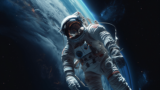 宇航员经历模拟太空行走背景图片