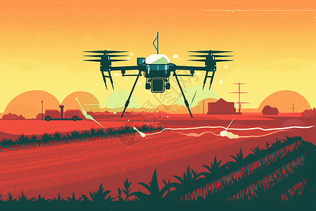 无人机操控喷洒农药图片