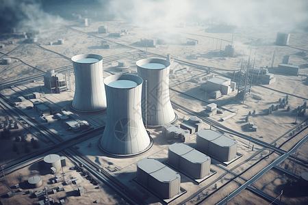 核电站航拍电力核电站高清图片