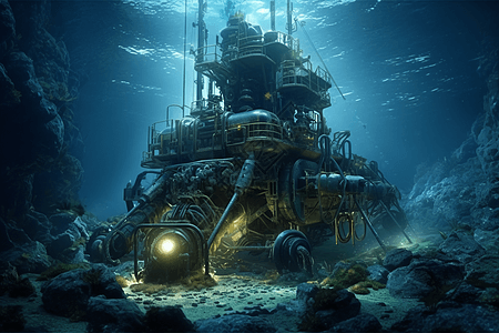 深海水母探索海底深处的矿物质背景