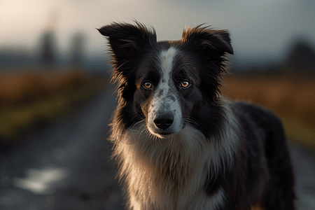 边境牧羊犬在乡村图片