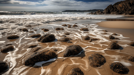 海边的岩石图片