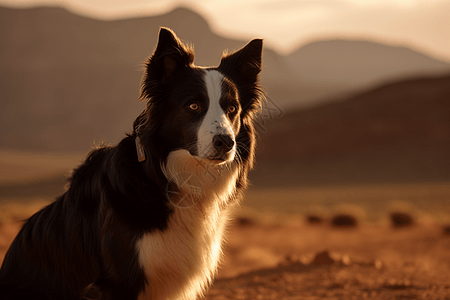 户外的边境牧羊犬图片