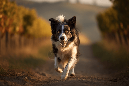 乡村的边境牧羊犬图片