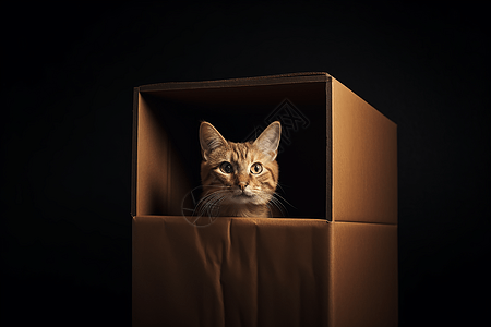 盒子里的猫咪肖像图片