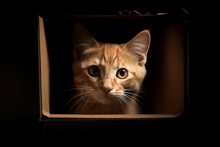 盒子里的小猫图片