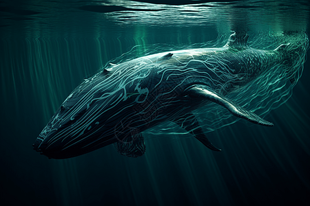 海低的鲸鱼图片