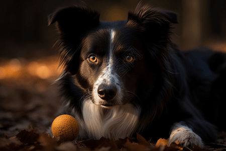 边境牧羊犬在城市公园图片