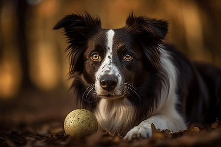 边境牧羊犬在城市玩耍图片