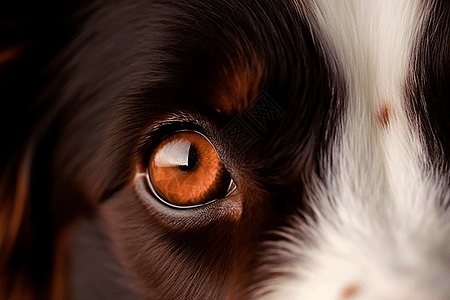 牧羊犬眼睛的特写图片