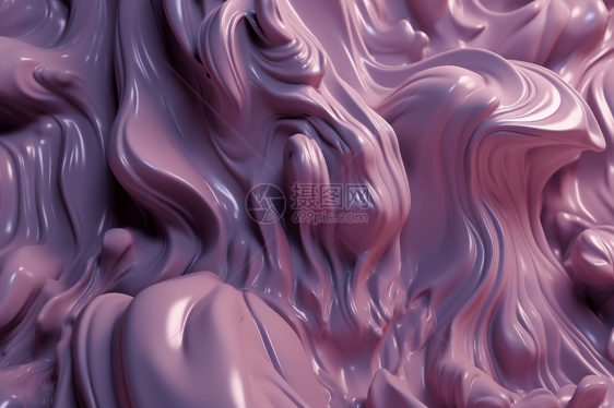 淡紫色抽象3D流体图案图片