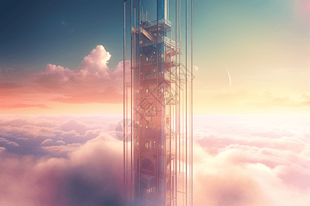 梦幻般的太空电梯图片