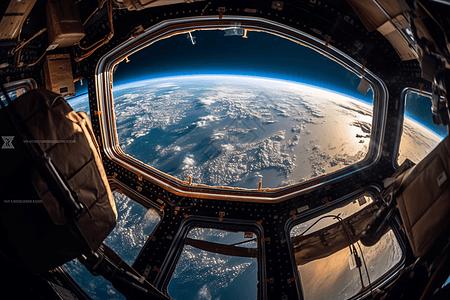国际空间站外视觉场景图片