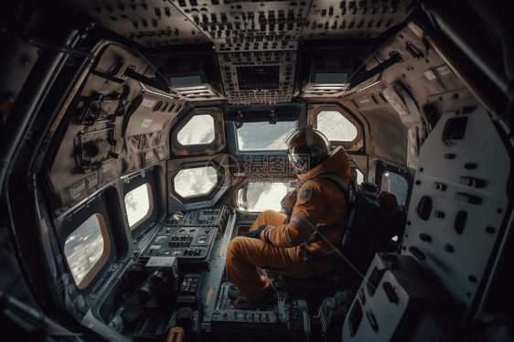 宇航员在舱内失重地漂浮图片