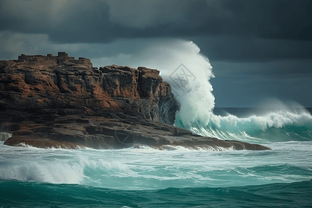 汹涌的海浪图片