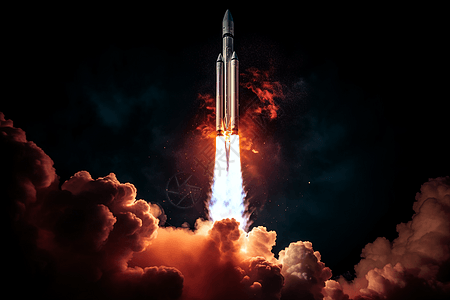 火箭飞向月球场景图图片