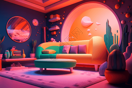 欧式家具彩色的沙发背景