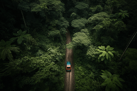 汽车驶过蜿蜒的道路图片