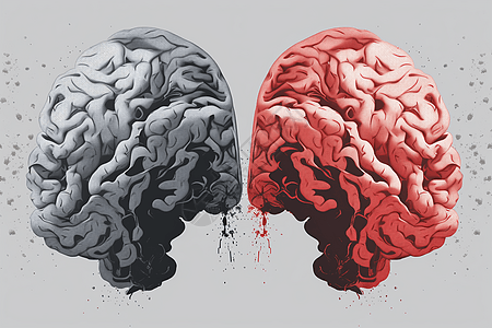 人脑的插图背景图片