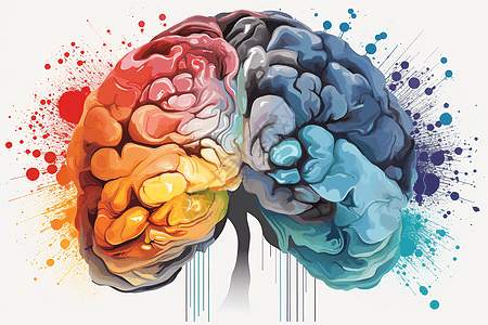 彩色的大脑思考复杂性高清图片