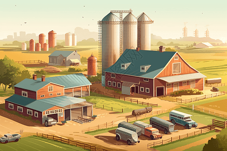 农场设施的插图图片