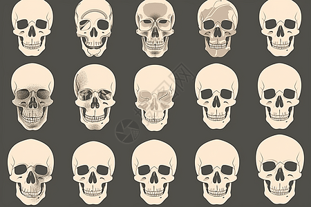 人类骨骼的简单插图背景图片