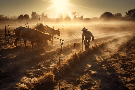 农民在田里干活图背景图片