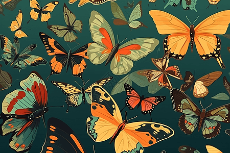 蝴蝶和昆虫的平面插图图片