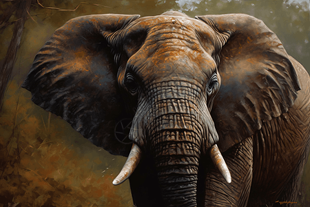 大象的插画大象油画高清图片