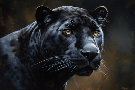 豹子凶猛的黑豹插画设计图片