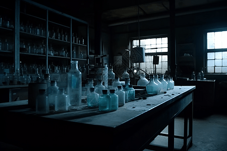 废弃的化学实验室图片