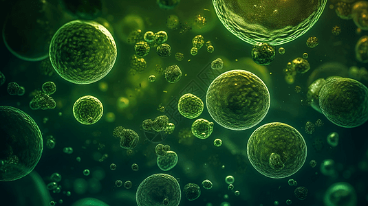 藻类细胞的3D渲染图高清图片