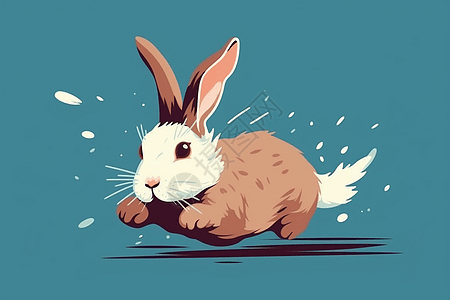 奔跑的可爱兔子图片