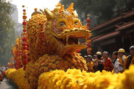 舞狮雕塑背景