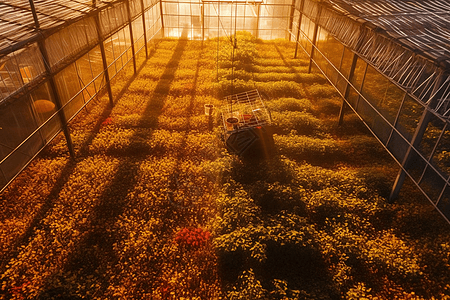 温室繁茂的种植设计图片