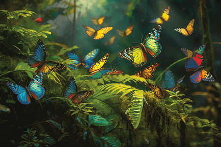 雨林蝴蝶图片