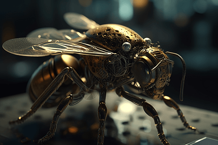 实验室里的机器人蜜蜂高清图片
