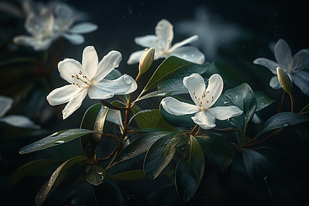 茉莉鲜花茉莉花瓣特写背景