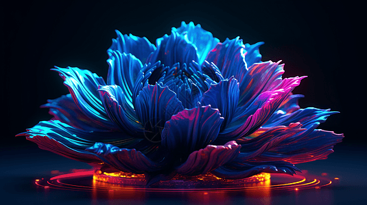 美丽的3D抽象花朵图片