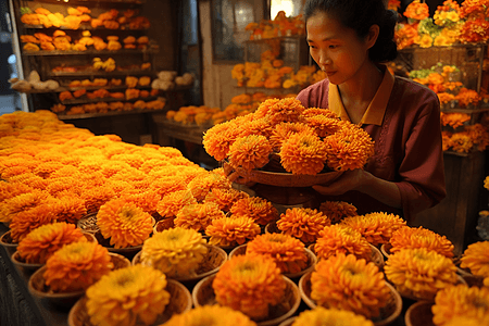 菊花盆栽贩卖菊花背景