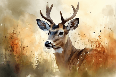 水彩鹿背景图片