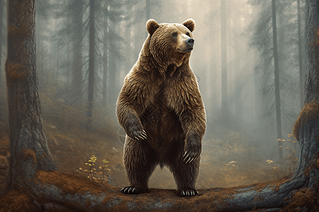 树林中强壮的熊图片