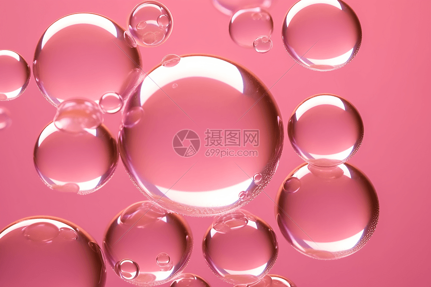 粉色背景上的气泡图片
