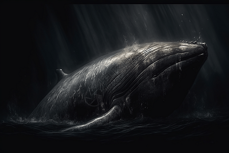 深海中的巨大鲸鱼图片