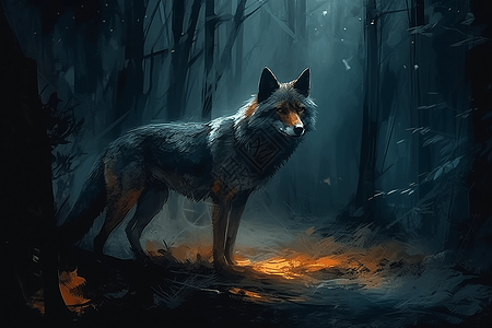 森林里的野生狼图片