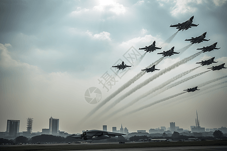 在天空中的战斗机图片