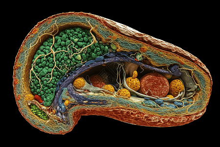 胰腺的解剖结构和功能背景图片