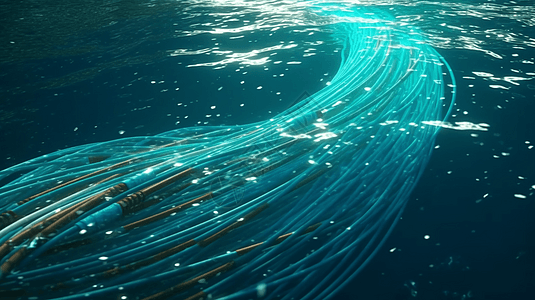 海洋底部的光缆创意图背景图片