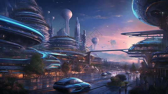 一座科幻城市图片