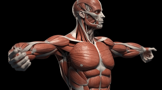 人体3D肌肉系统背景图片